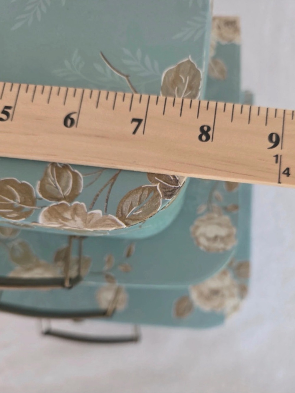 Vintage Floral Blue Decorative Storage Suitcase Set - Picture 3 of 6